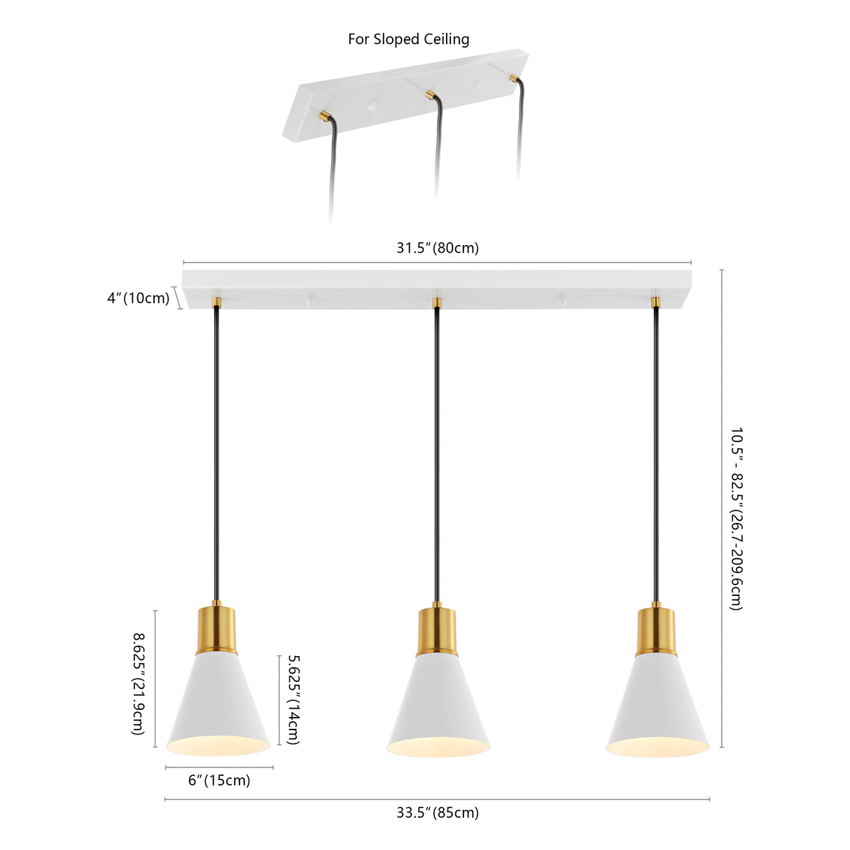 Apollo 3-Light Mid-Century Modern Iron Adjustable Linear LED Pendant