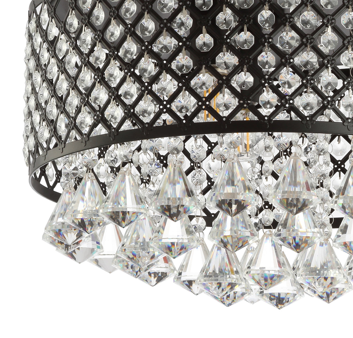 Evelyn 3-light crystal drops/metal