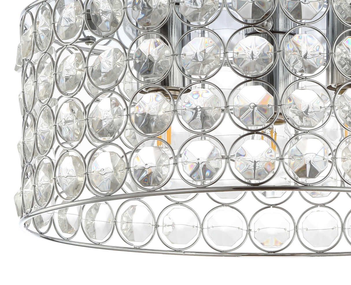 Ellen 3-Light Crystal/Metal LED Flush Mount