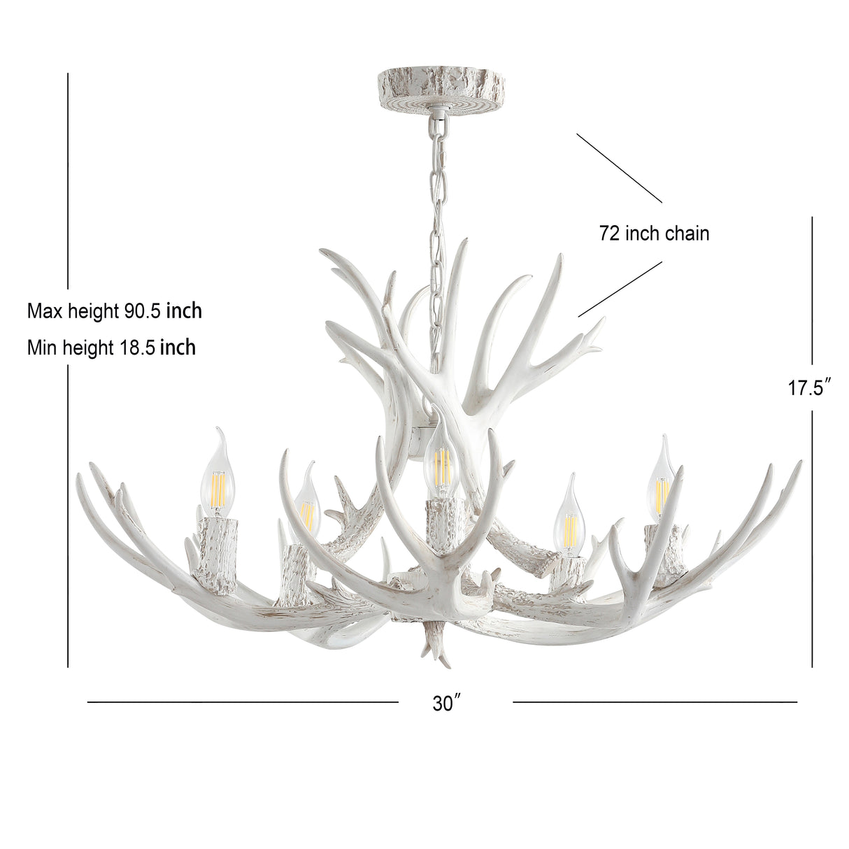 Eldora Adjustable Resin Antler 5-Light LED Chandelier