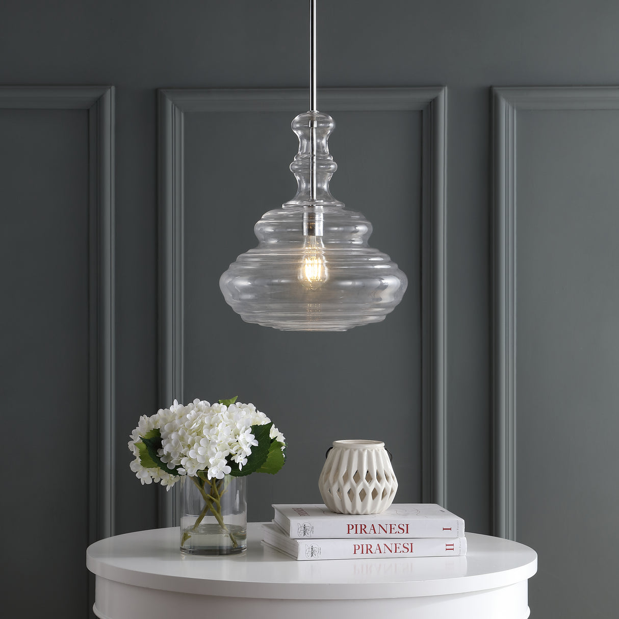 Bettina Glass/Metal LED Pendant