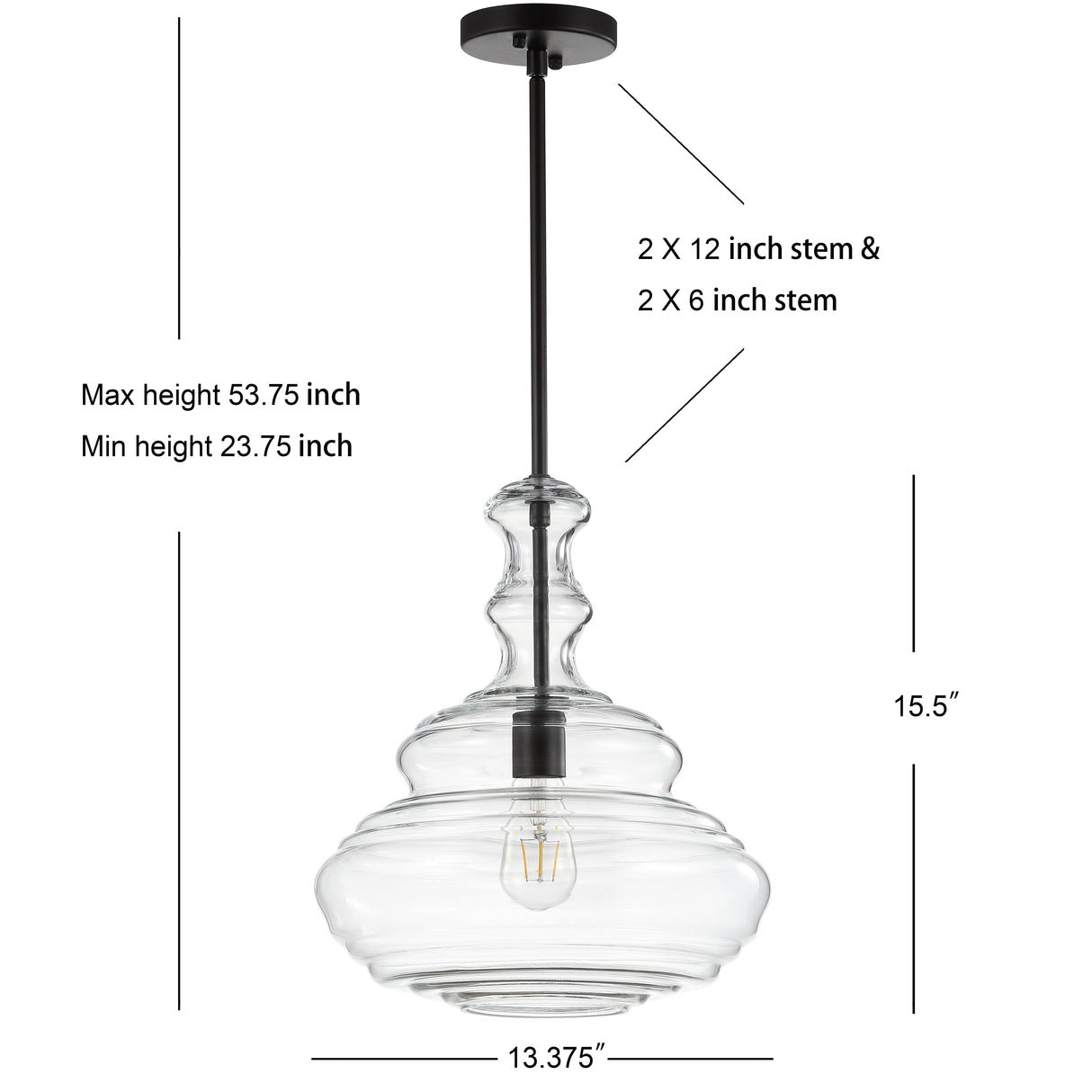 Bettina Glass/Metal LED Pendant