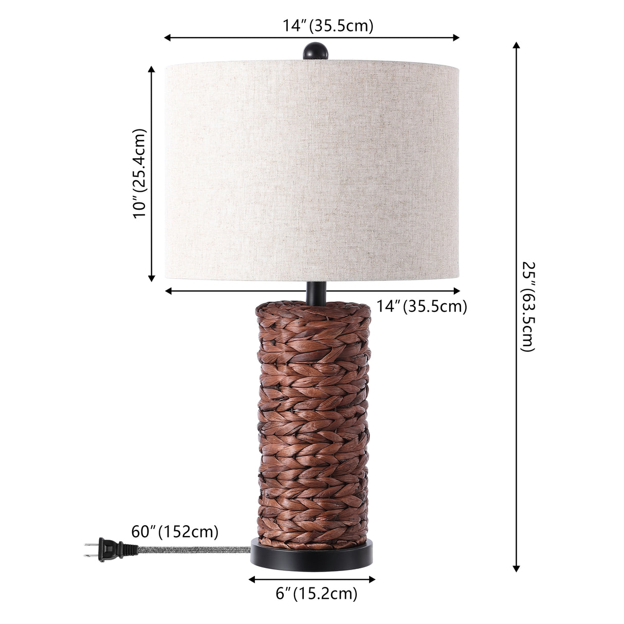 Elicia Coastal Water Hyacinth LED Table Lamp