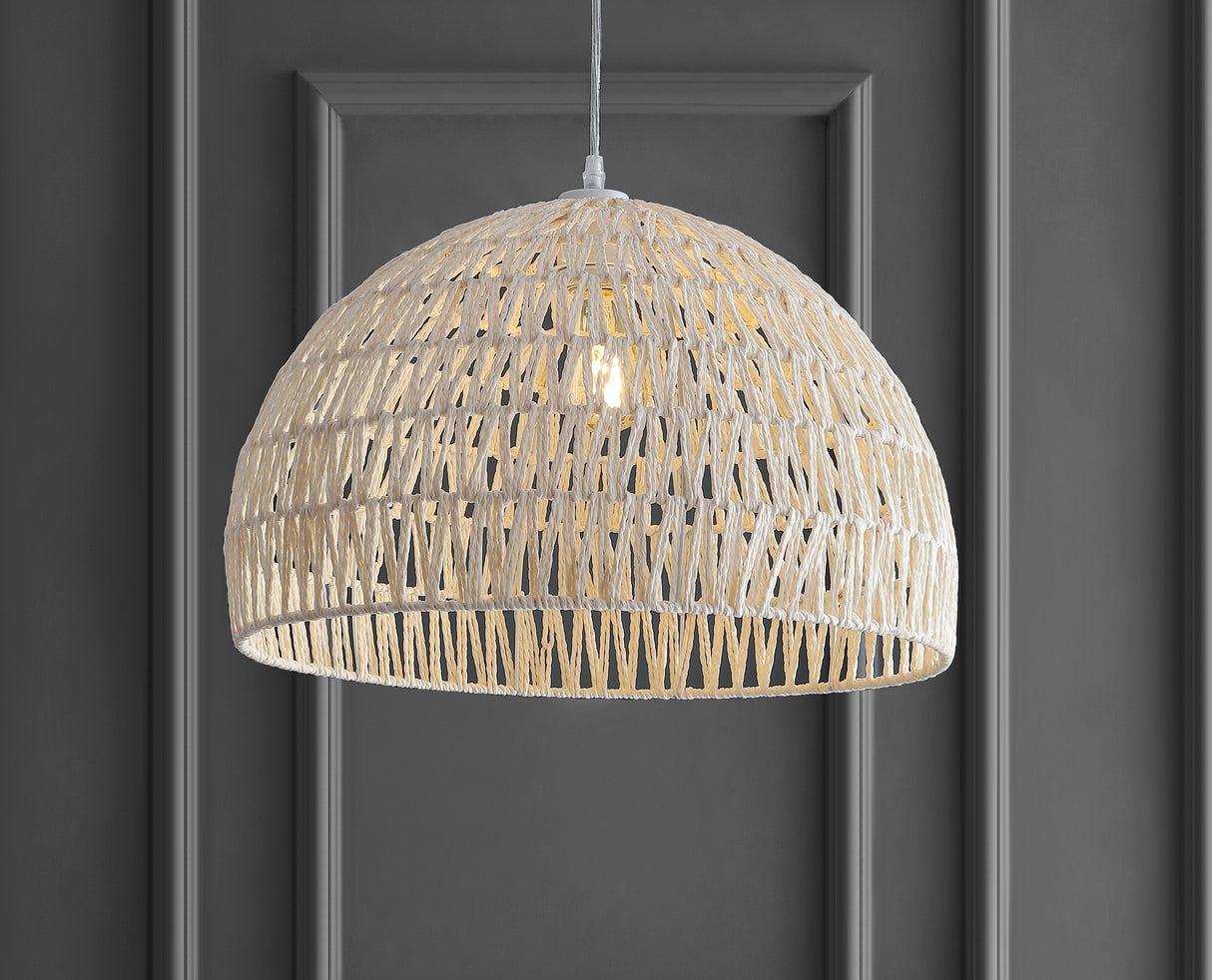 Campana 1-Light Bohemian Modern Woven Rope/Iron LED Pendant
