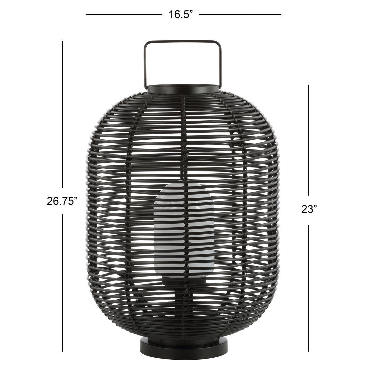 Kandella Outdoor Woven Oval Asian LED Lantern