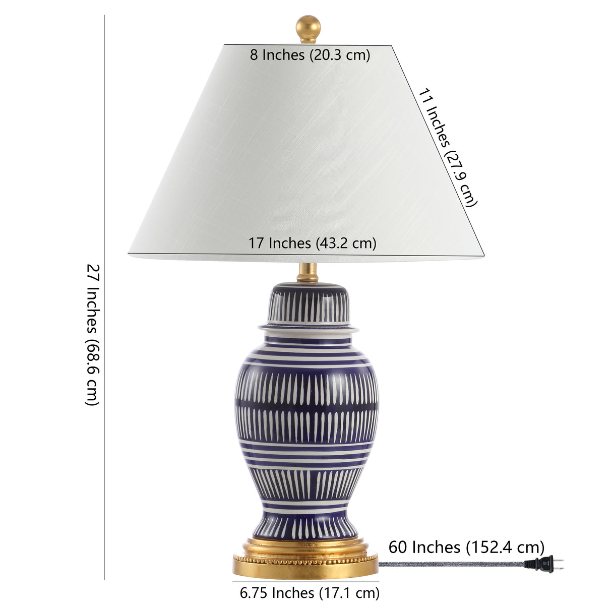 Reed Ceramic/Iron Modern Coastal LED Table Lamp