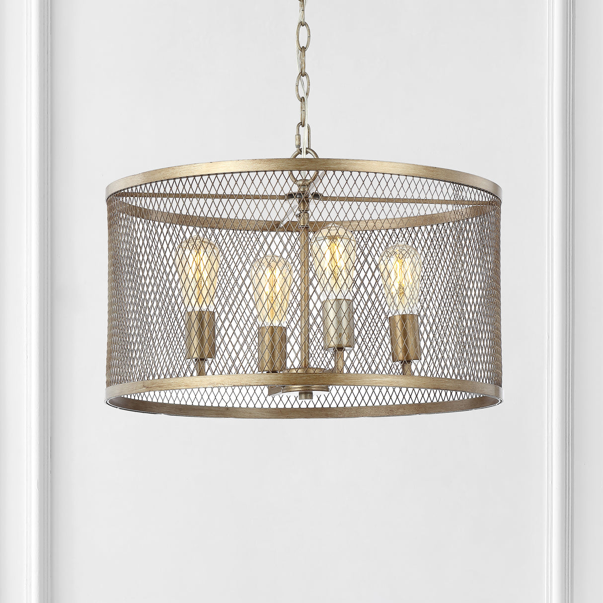 Pen Iron Adjustable Industrial Mesh LED Pendant