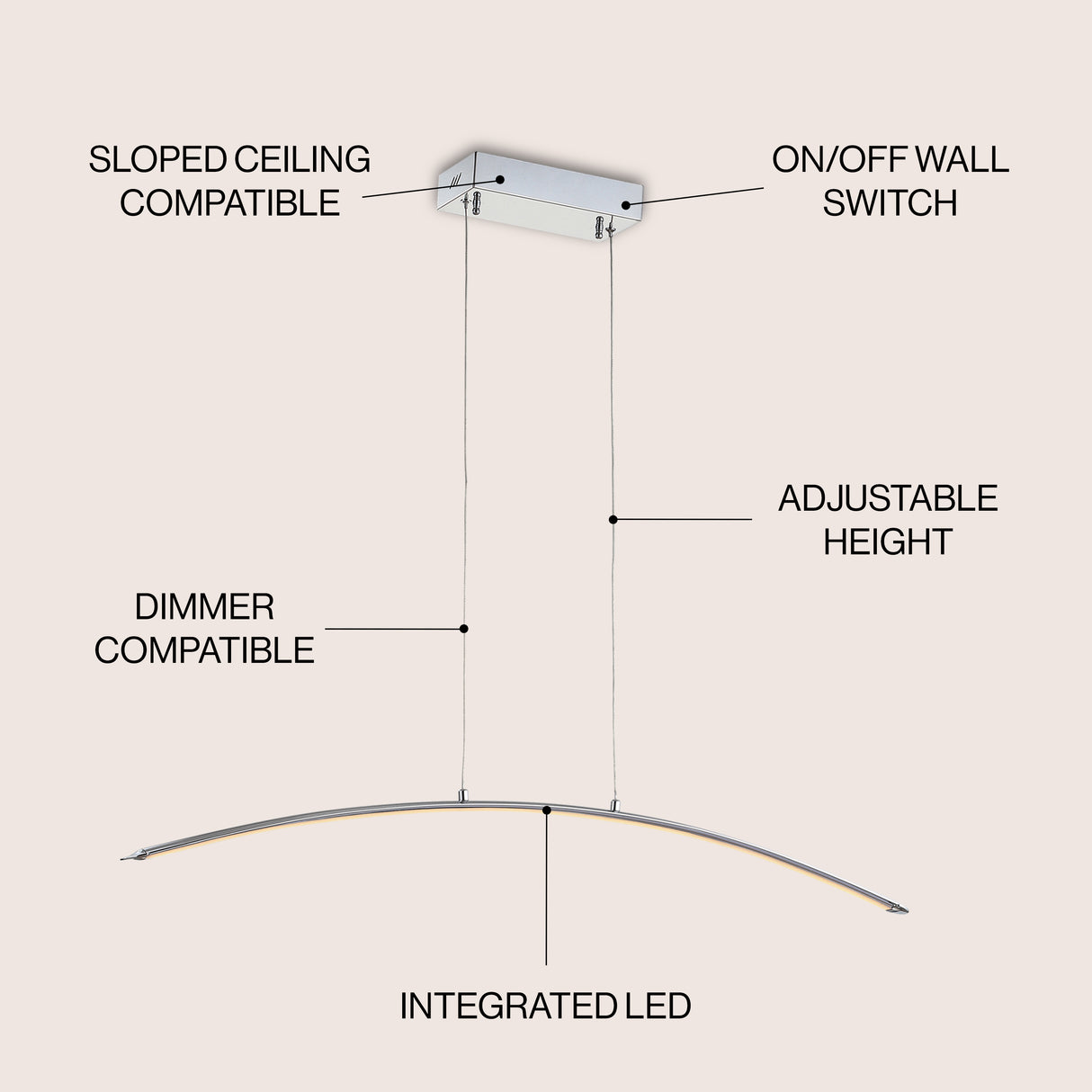Roxanna Dimmable Adjustable Integrated LED Metal Linear Pendant