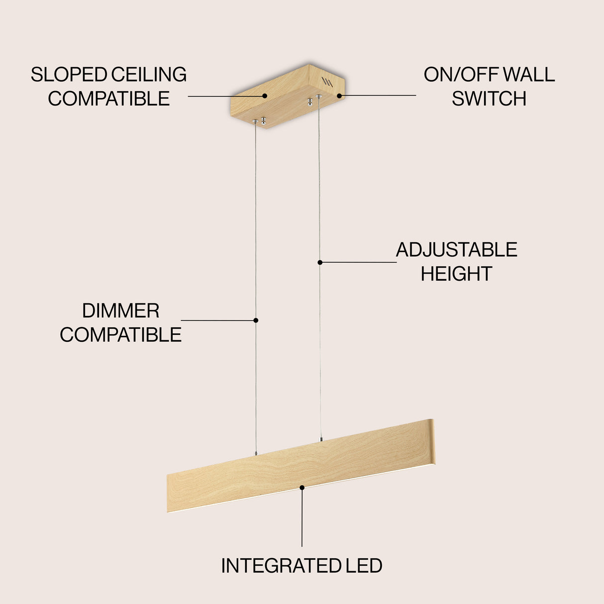 Draper Adjustable Integrated LED Metal Linear Pendant