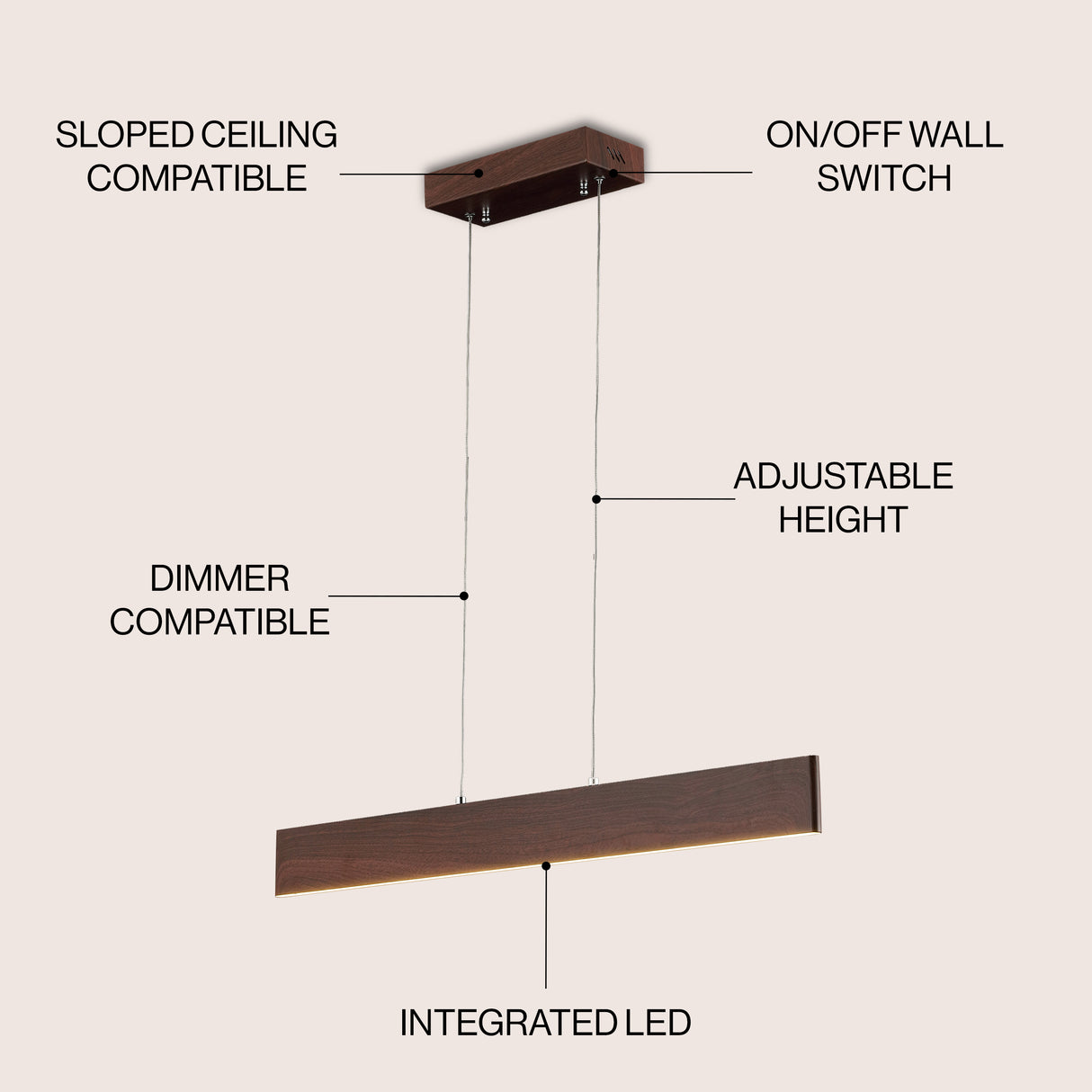 Draper Adjustable Integrated LED Metal Linear Pendant