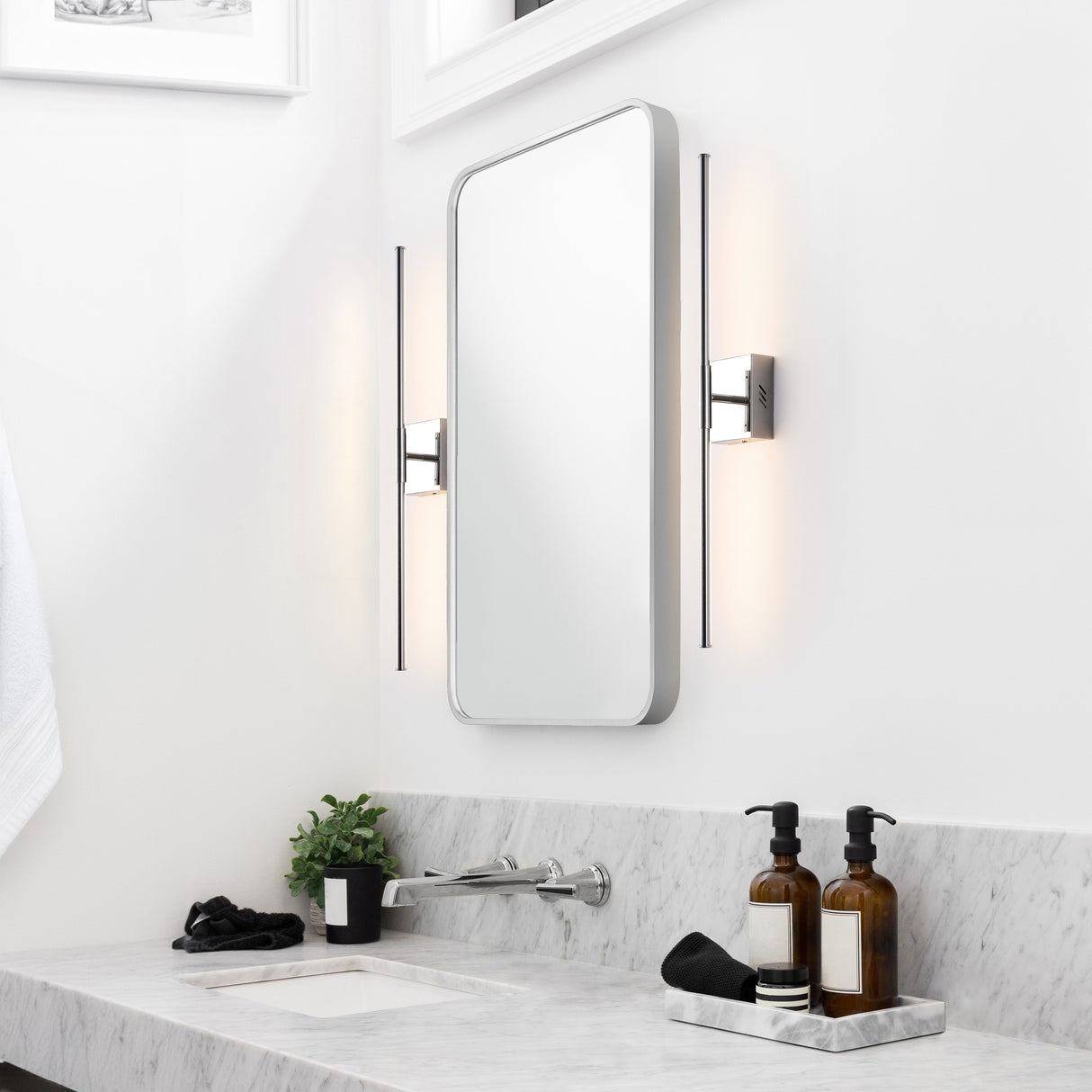 Makena modern minimalist dimmable integrated led metal wall sconce