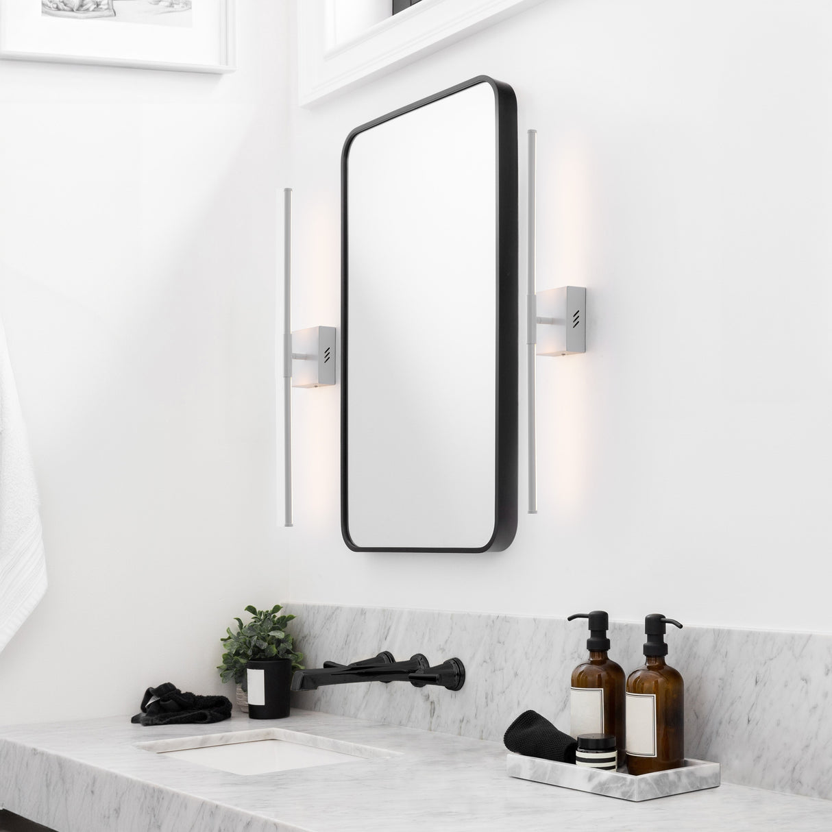 Makena modern minimalist dimmable integrated led metal wall sconce