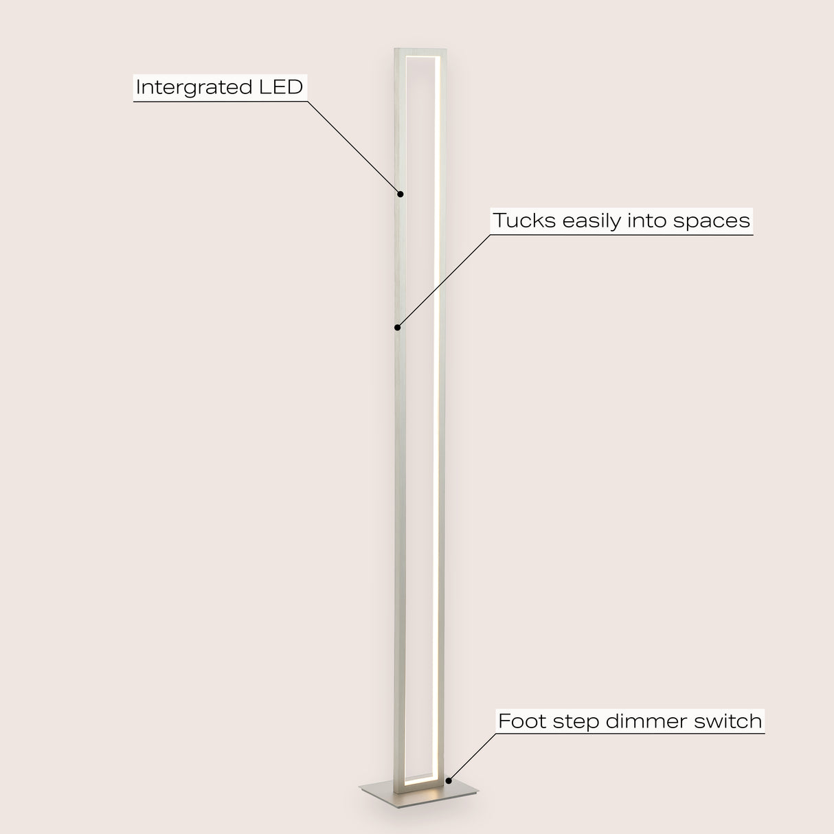Johan Modern Minimalist Aluminum Integrated Tower LED Floor Lamp