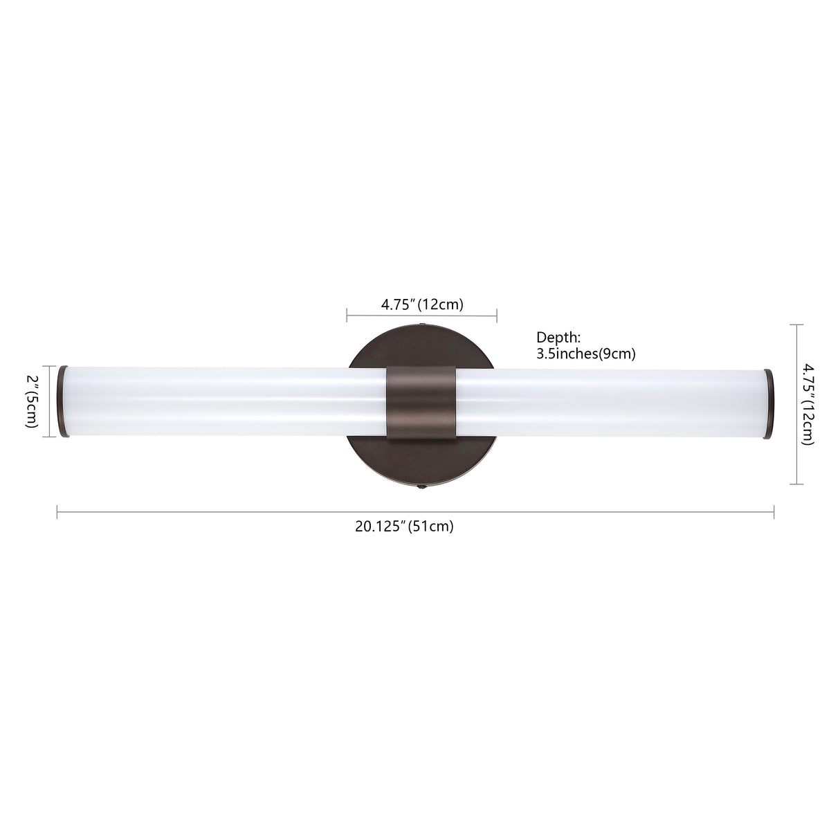 Brooks 1-Light Industrial Mid-Century Iron Integrated LED Vanity Light