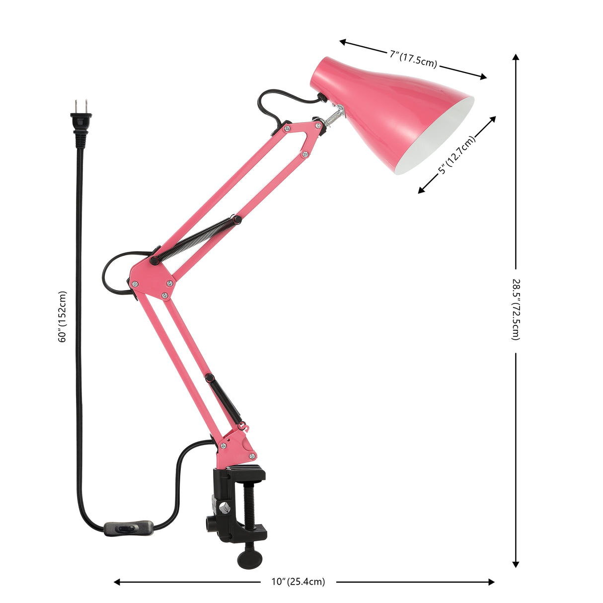 Odile Classic Industrial Adjustable Articulated Clamp-On LED Task Lamp