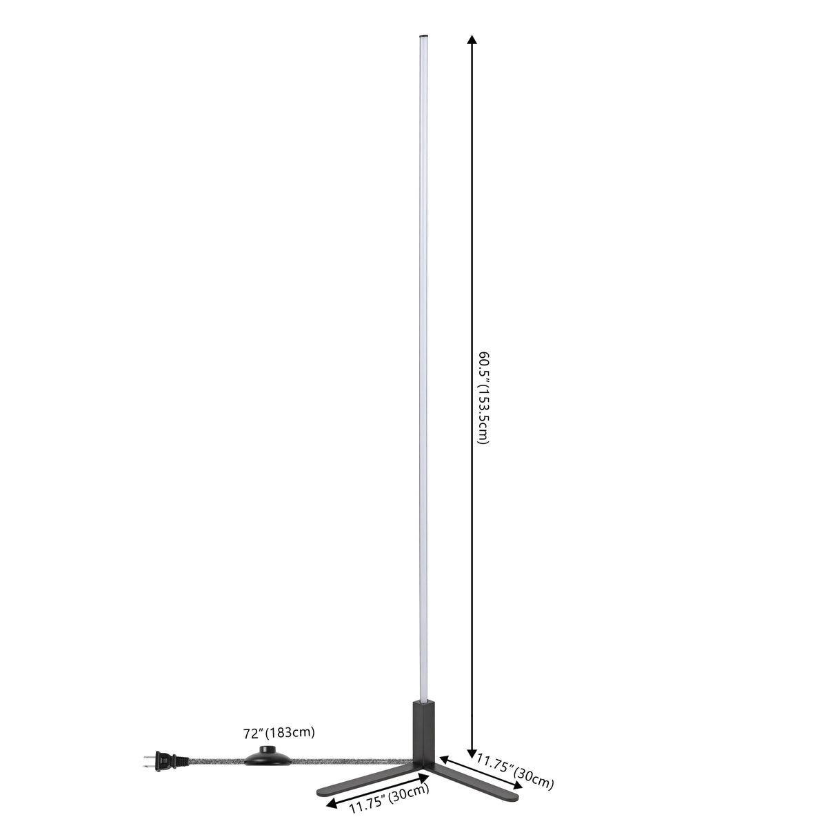 Potts Modern Contemporary Aluminum/Iron Integrated LED Post Floor Lamp