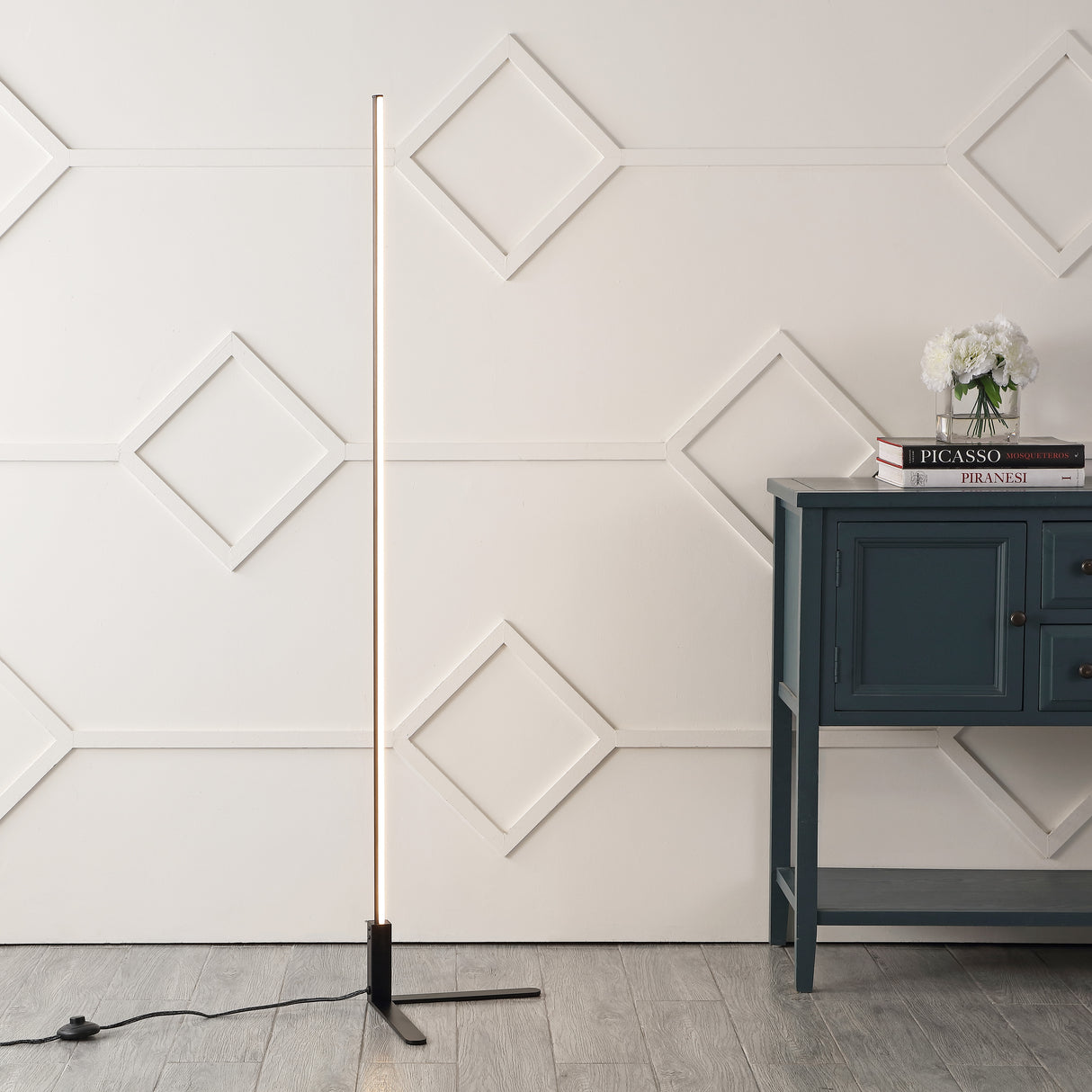 Potts Modern Contemporary Aluminum/Iron Integrated LED Post Floor Lamp