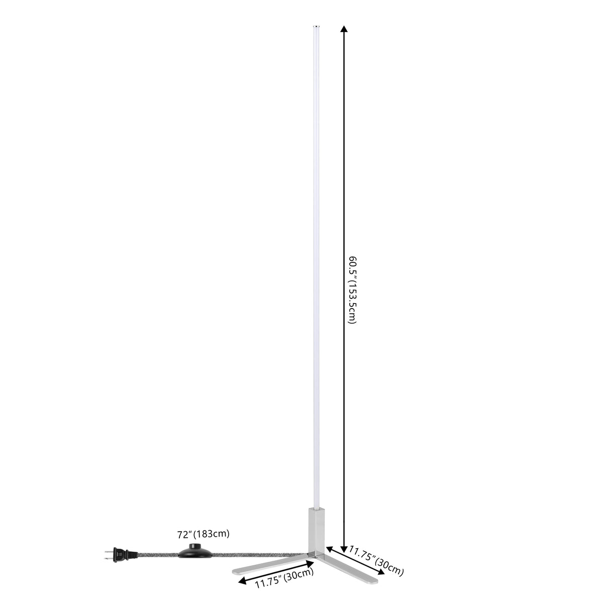 Potts Modern Contemporary Aluminum/Iron Integrated LED Post Floor Lamp