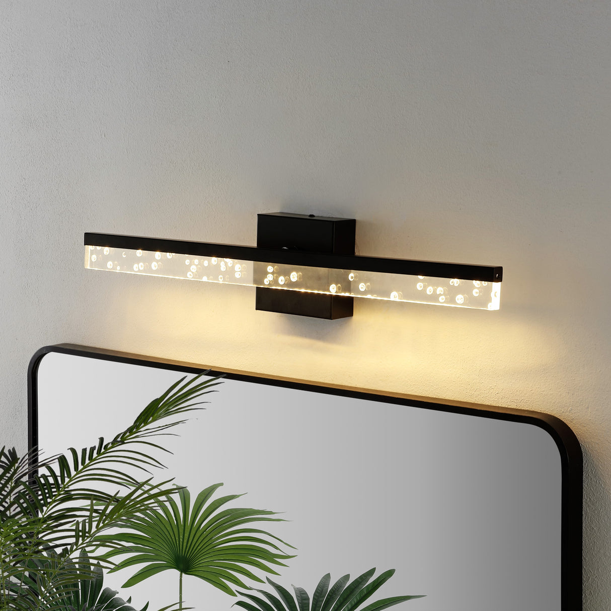 Mario 1-Light Modern Contemporary 360-Degree Rotatable Iron/Seeded Acrylic Integrated LED Vanity Light