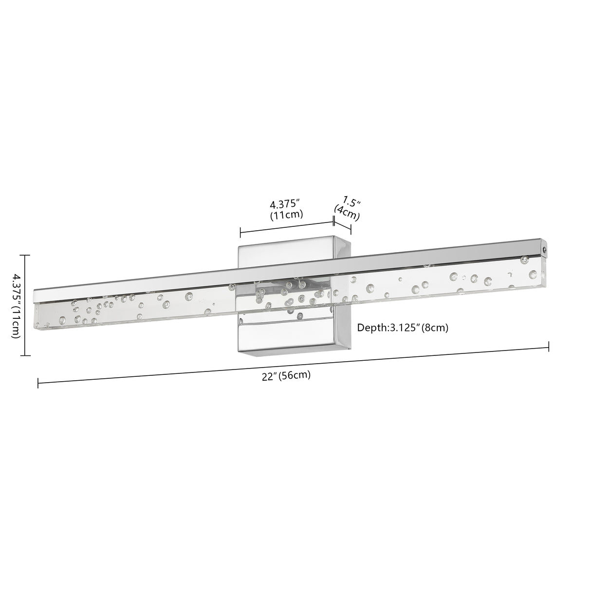 Mario 1-Light Modern Contemporary 360-Degree Rotatable Iron/Seeded Acrylic Integrated LED Vanity Light