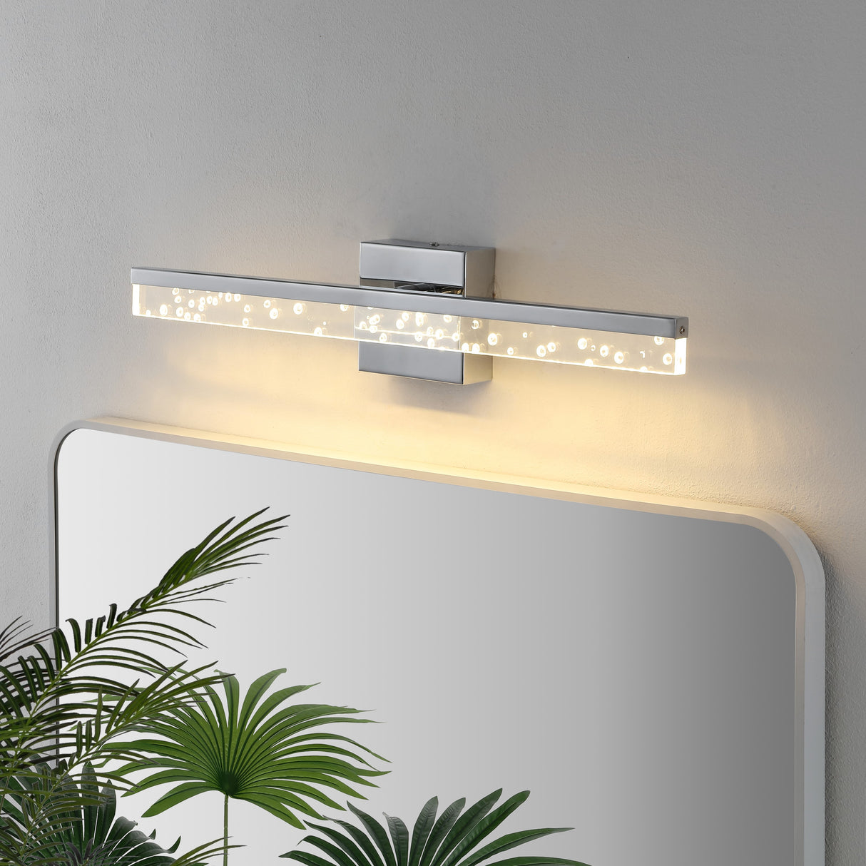 Mario 1-Light Modern Contemporary 360-Degree Rotatable Iron/Seeded Acrylic Integrated LED Vanity Light