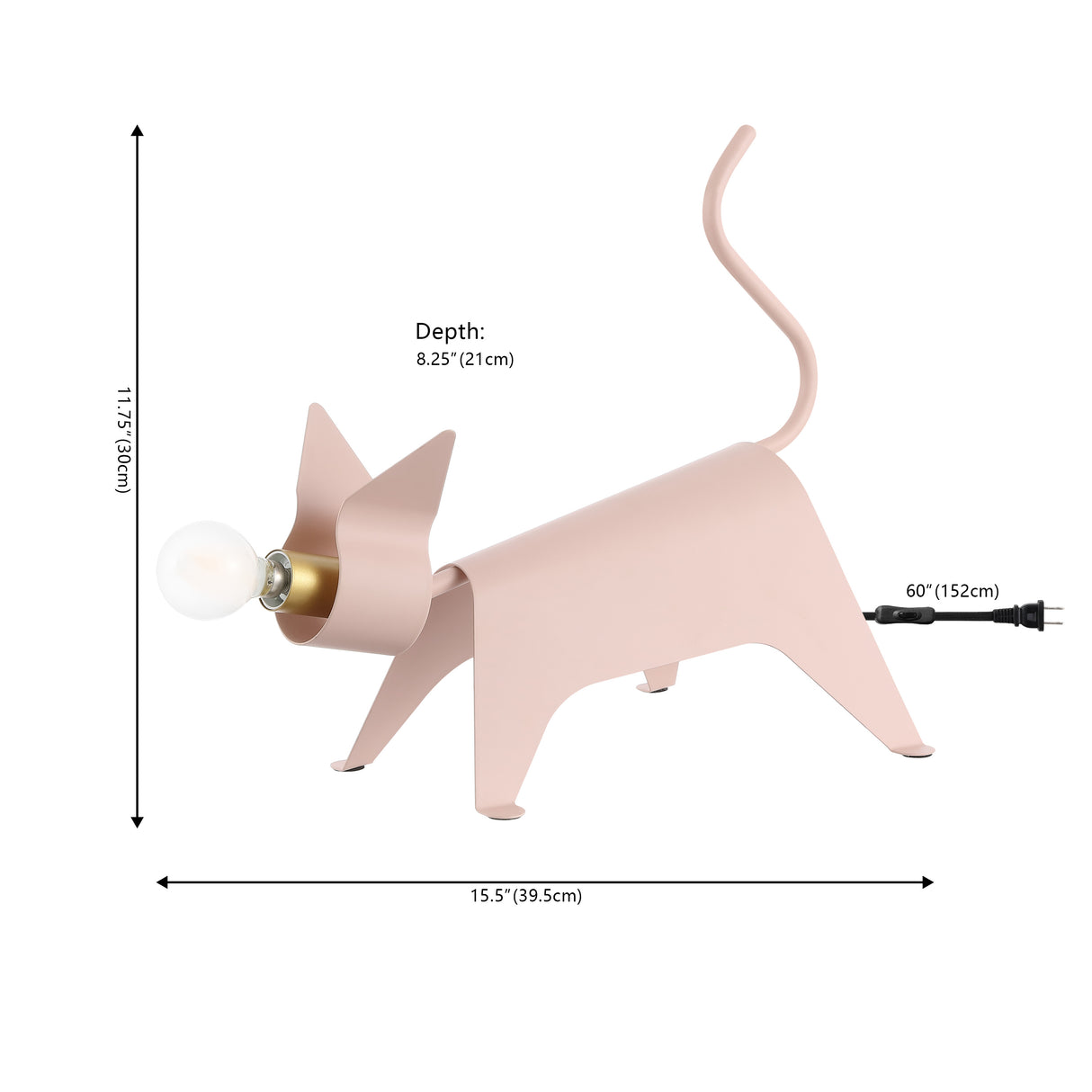 Penelope Modern Industrial Iron Feline LED Kids' Lamp
