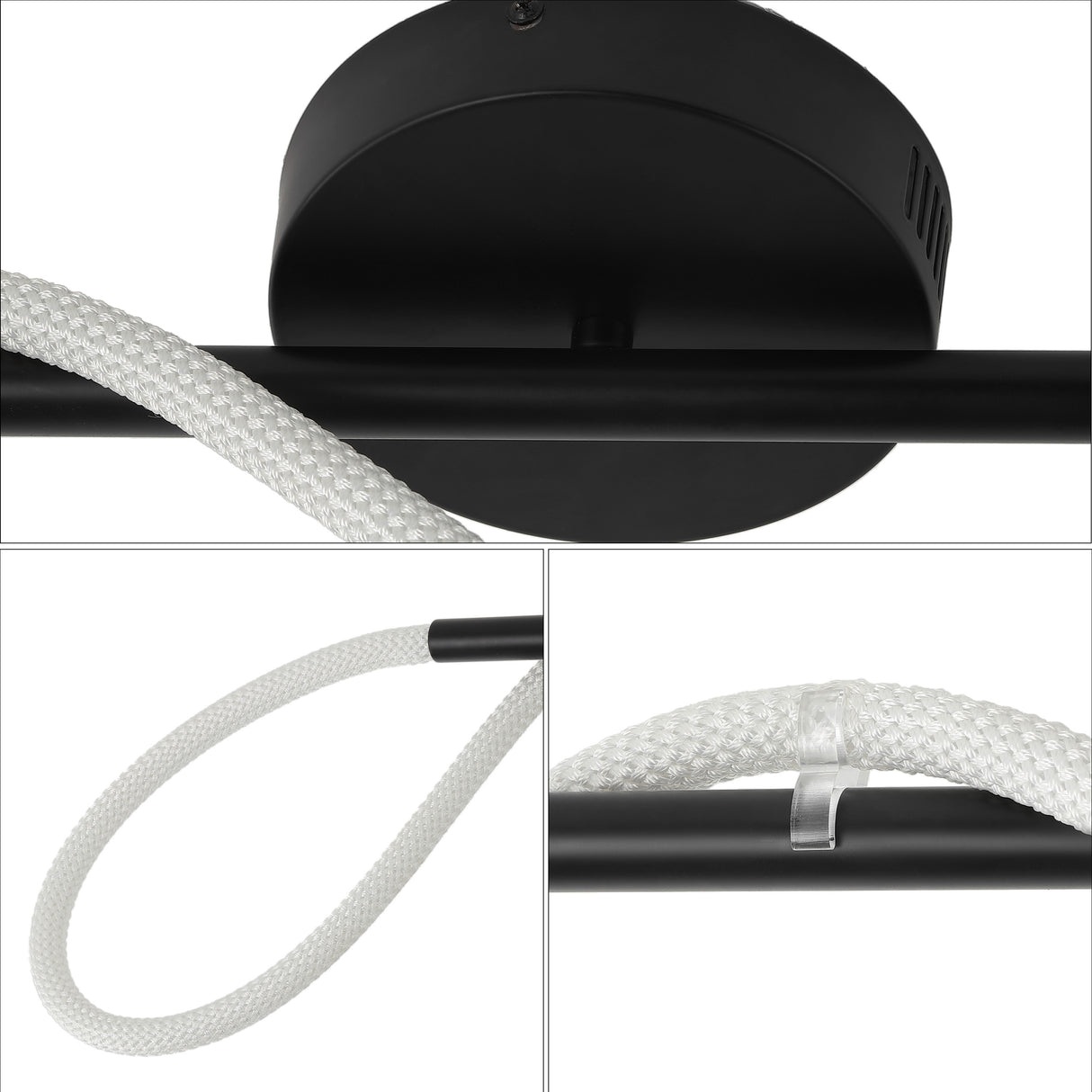 Alessio contemporary minimalist 360 adjustable silicone neon rope dimmable linear integrated led flush mount