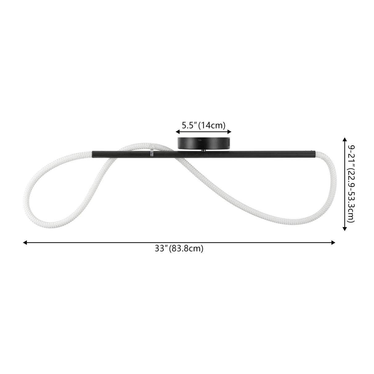 Alessio contemporary minimalist 360 adjustable silicone neon rope dimmable linear integrated led flush mount