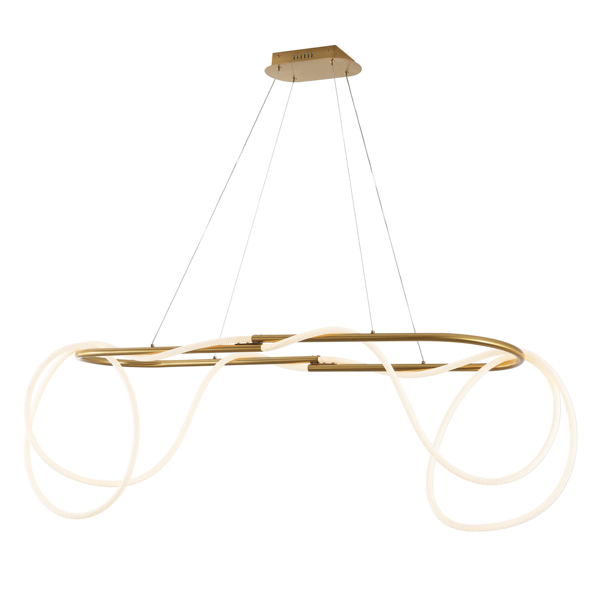Lisette 360 Adjustable Silicone Rope and Metal Dimmable LED Chandelier