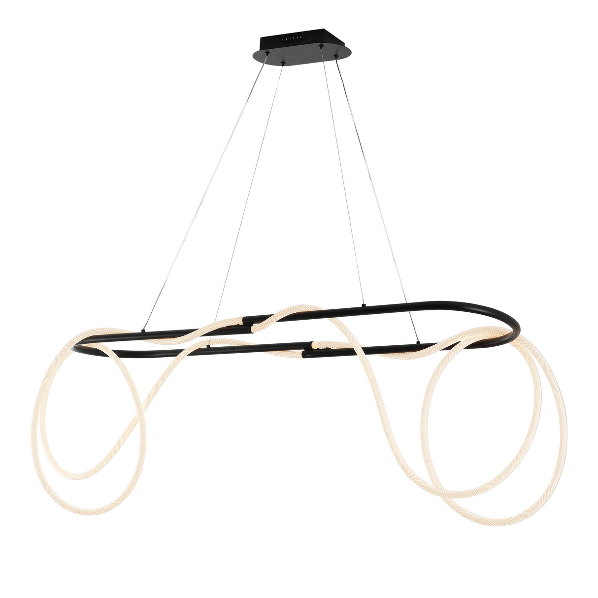 Lisette 360 Adjustable Silicone Rope and Metal Dimmable LED Chandelier