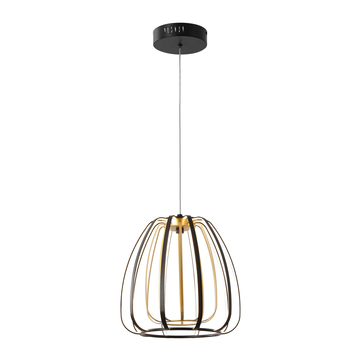 Gigi Modern Glam Metal Adjustable Dimmable Stripe Cage LED Pendant