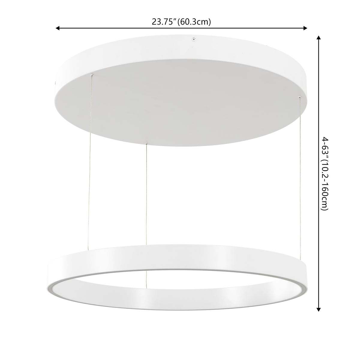 Jense Minimalist Modern Metal Adjustable Dimmable Ring LED Pendant