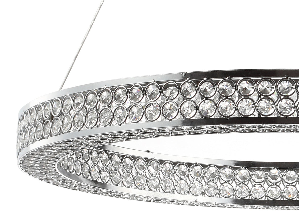 Benton Round Integrated LED Crystal/Metal Pendant