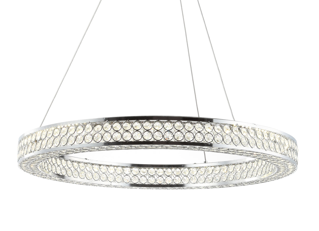 Benton-Round-Integrated-LED-Crystal/Metal-Pendant-Pendants