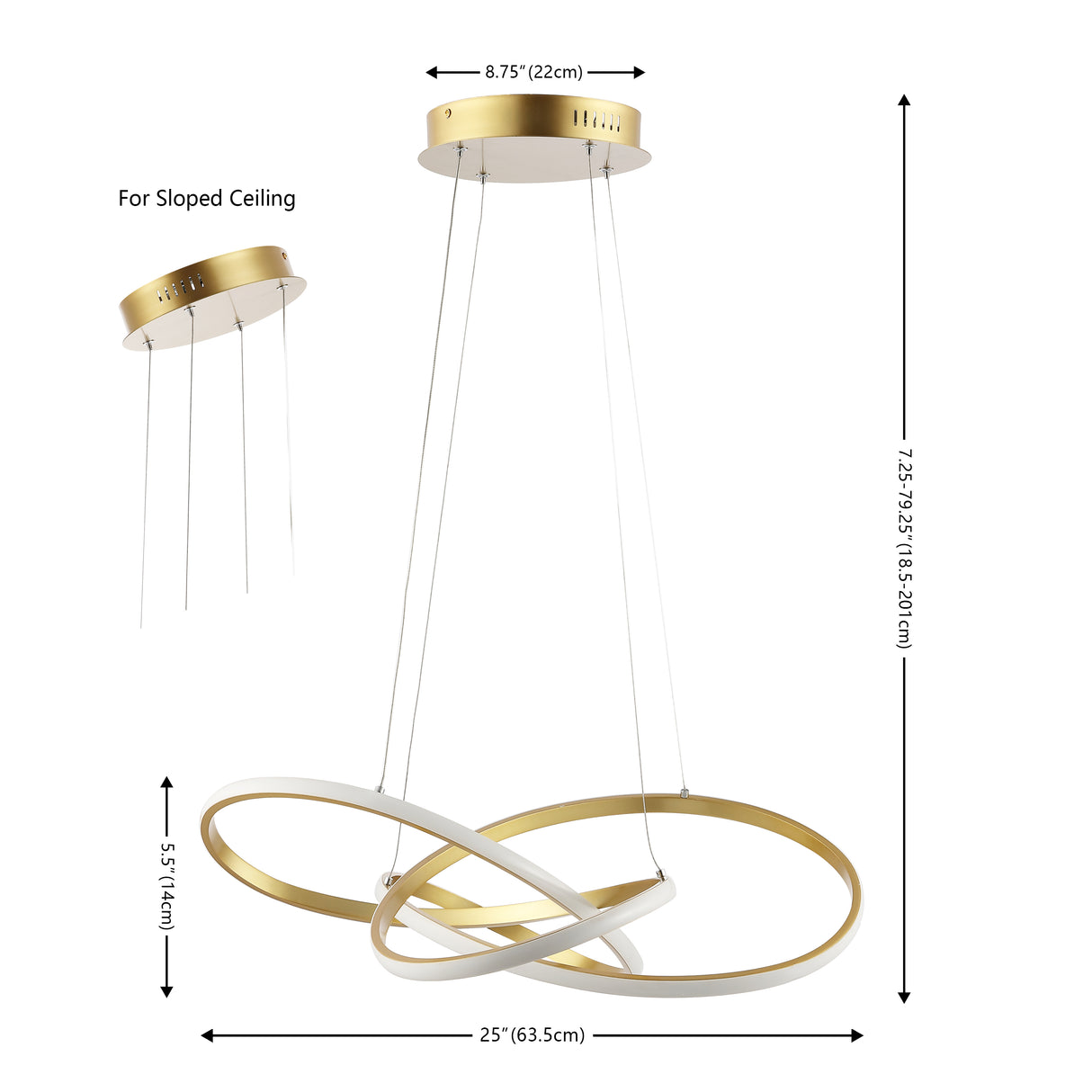 Alexia Abstract Integrated LED Metal Adjustable Pendant