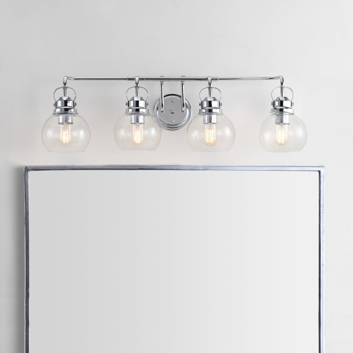 Shirley 4-Light Metal/Seeded Glass Vanity Light