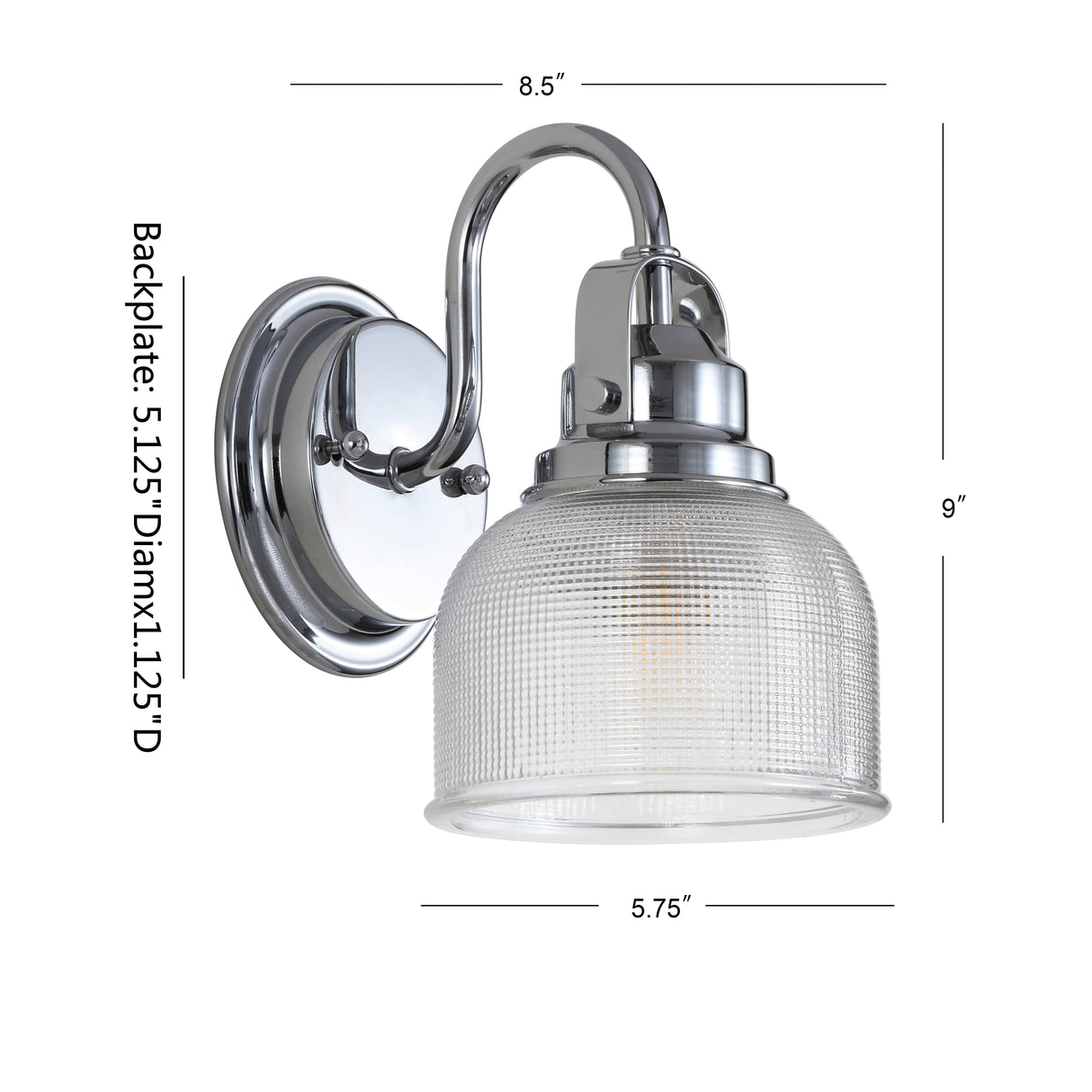 Virginia 1-Light Metal/Glass LED Vanity Light