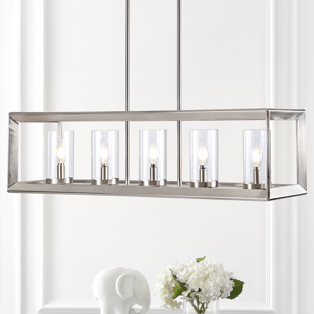Anna Linear 5-light Metal/Glass LED Pendant