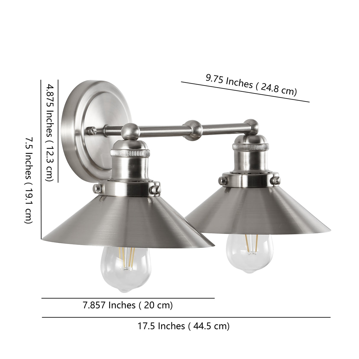 July 2-light Metal Vanity Light