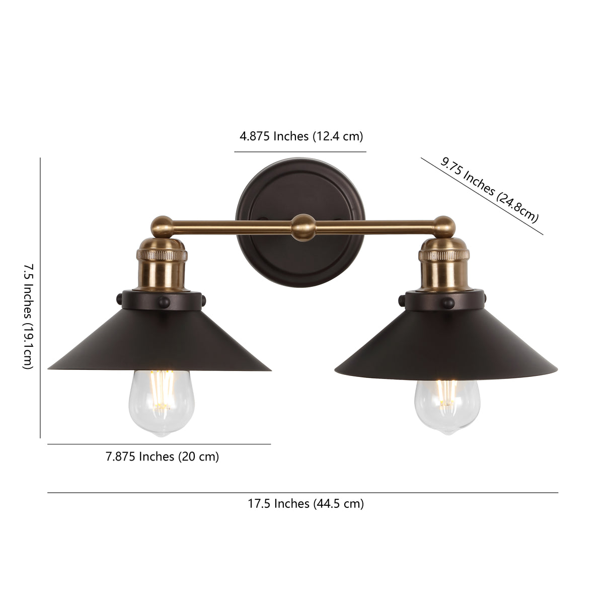 July 2-light Metal Vanity Light
