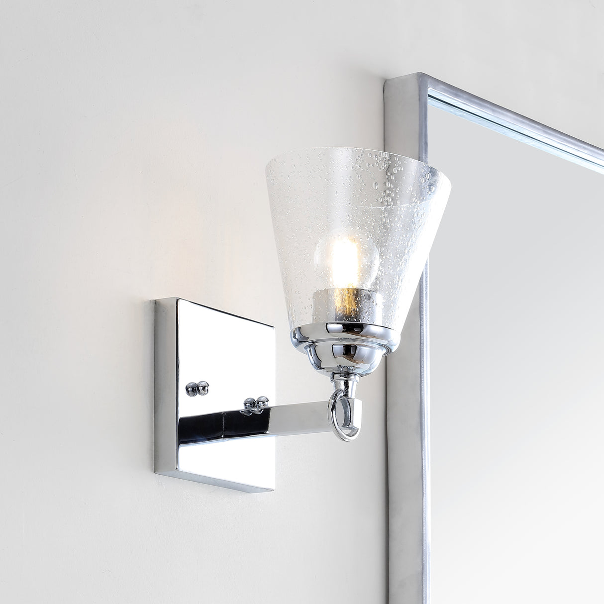 Marion 1-Light Hurricane Metal/Seeded Glass LED Vanity Light