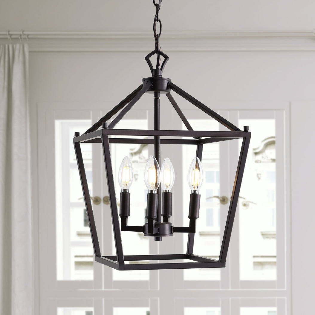 Pagoda 4-Bulb Lantern Metal LED Pendant