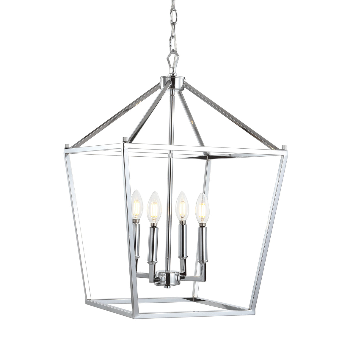 Pagoda 4-Bulb Lantern Metal LED Pendant