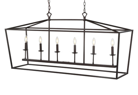 Pagoda-Linear-6-Bulb-Lantern-Metal-LED-Pendant-Pendants