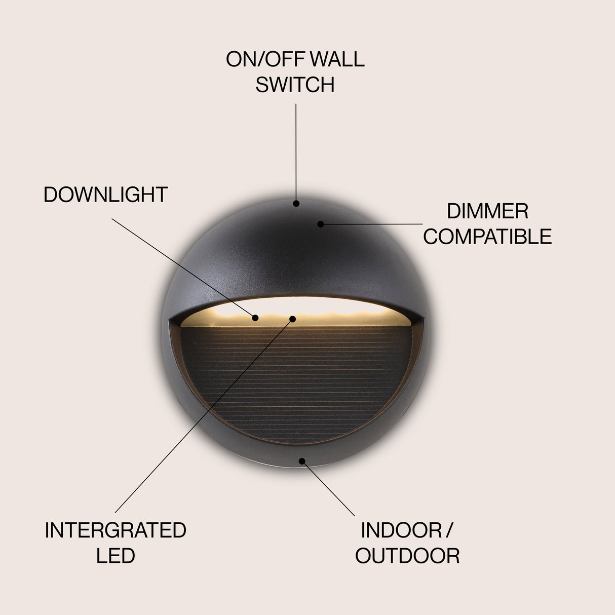 Orbe Outdoor Metal/Glass Integrated LED Wall Sconce