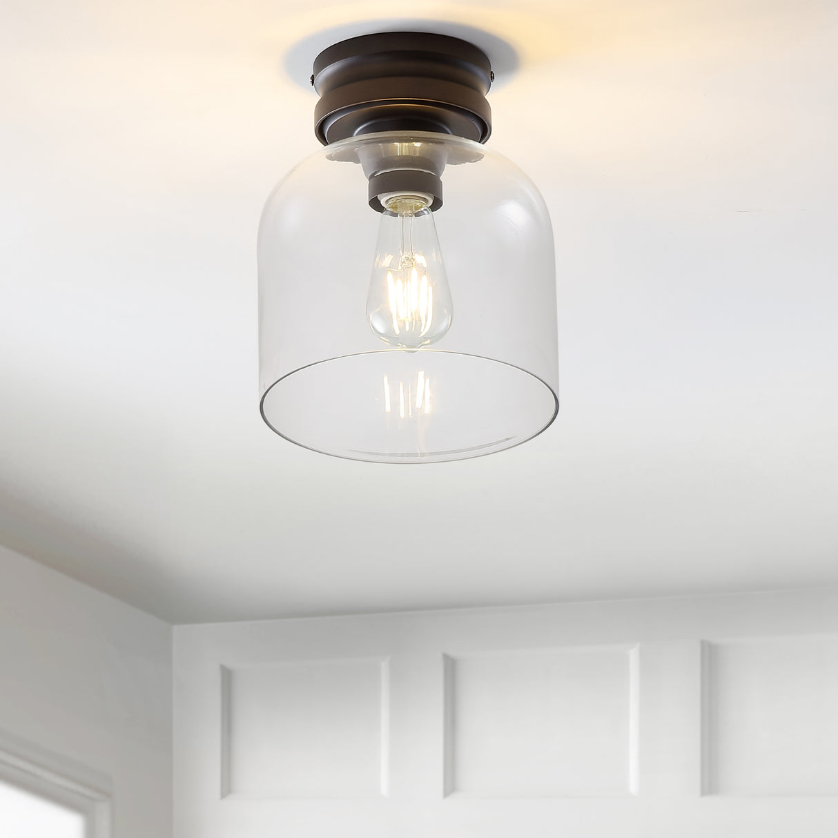 Domenic Metal/Glass LED Flush Mount