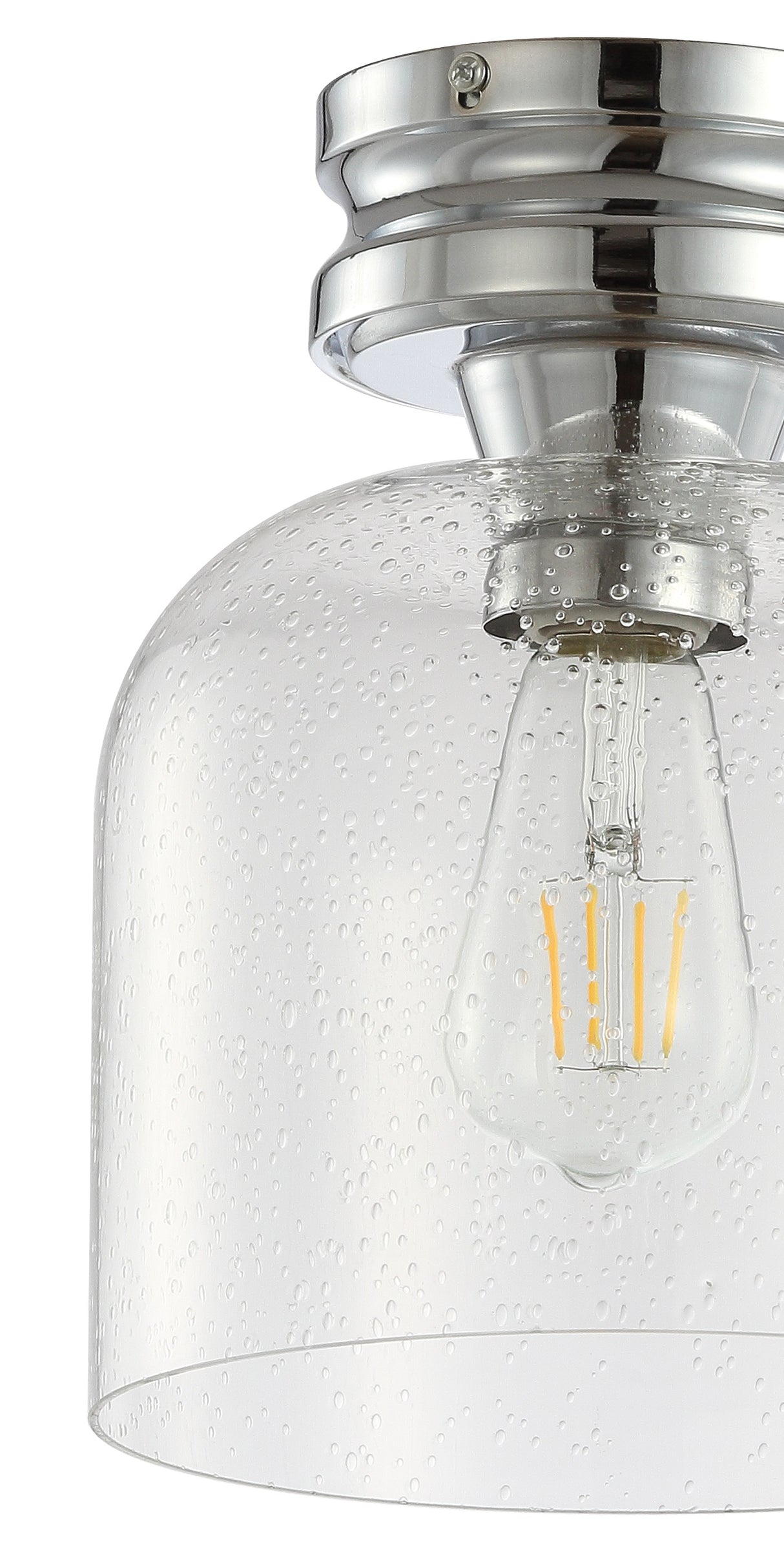 Domenic Metal/Seeded Glass LED Flush Mount