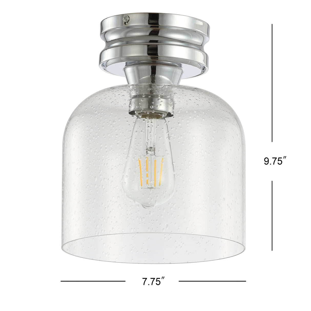 Domenic Metal/Seeded Glass LED Flush Mount