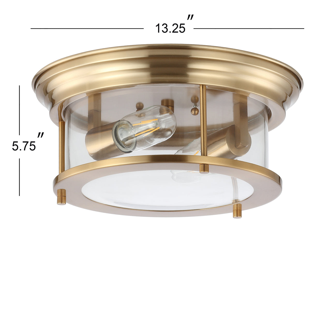 Lauren 2-Light Metal/Glass LED Flush Mount