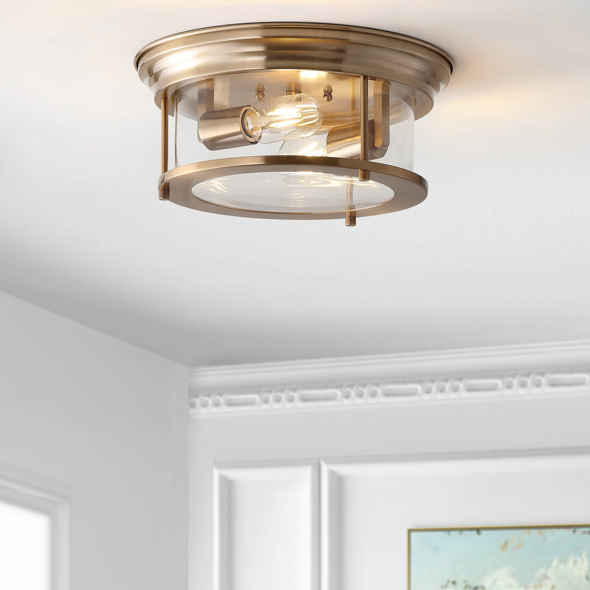 Lauren 2-Light Metal/Glass LED Flush Mount